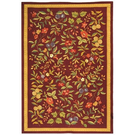 Safavieh 2 ft. - 6 in. x 6 ft. Runner- Country and Floral Chelsea Burgundy Hand Hooked Rug HK210C-26